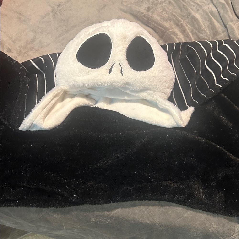 Disney Black and White Striped hoodie Blanket